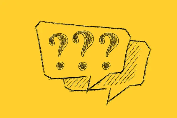 Pontos Interrogação Bolha Fala Desenhada Sobre Fundo Amarelo Perguntas Frequentes Imagens De Bancos De Imagens Sem Royalties
