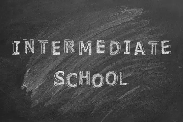 Lettering Intermediate School Black Chalkboard Royalty Free Stock Images