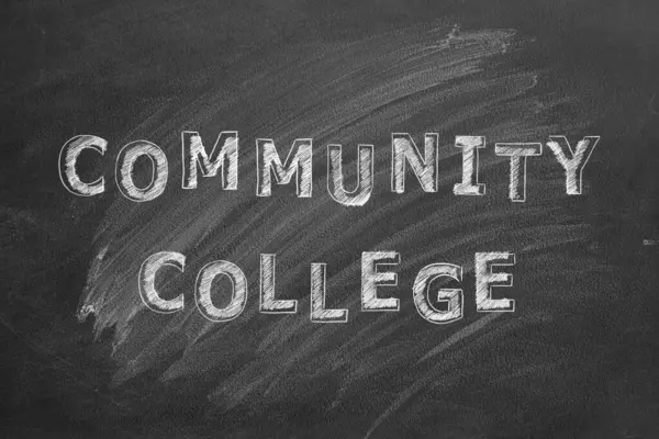 Hand Drawing Text Community College Black Chalkboard Royalty Free Stock Images