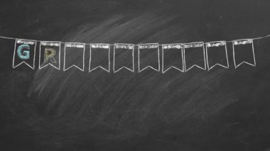 Tahtaya tebeşirle yazılmış 