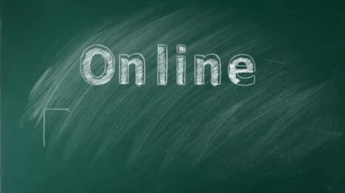 El çizimi metni Yeşil karatahta çevrimiçi eğitim