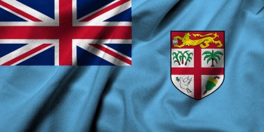 Realistic 3D Flag of Fiji with satin fabric texture