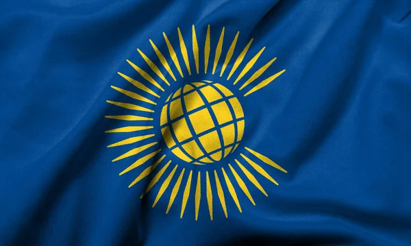 Bandiera Realistica Del Commonwealth Delle Nazioni Con Trama Tessuto Raso — Foto Stock