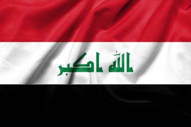Realistic 3D Flag of Iraq with satin fabric texture