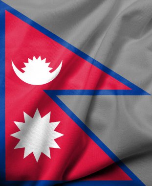 Realistic 3D Flag of Nepal with satin fabric texture