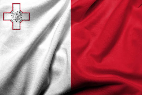 Realistická Vlajka Malty Texturou Saténové Tkaniny — Stock fotografie