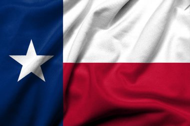 Realistic 3D Flag of Texas with satin fabric texture