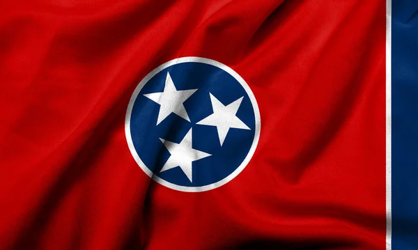 Realistická Vlajka Tennessee Texturou Saténové Tkaniny — Stock fotografie