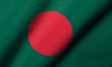 Realistic 3D Flag of Bangladesh with fabric texture waving
