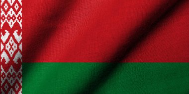 Realistic 3D Flag of Belarus with fabric texture waving