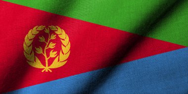Realistic 3D Flag of Eritrea with fabric texture waving