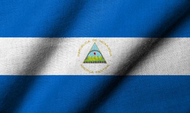Realistic 3D Flag of Nicaragua with fabric texture