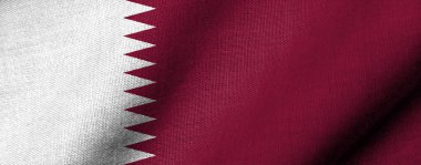 Kumaş dokusu dalgalanan Katar 'ın gerçekçi 3 boyutlu bayrağı