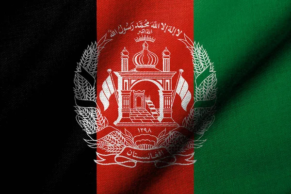 Ρεαλιστική Σημαία Του Αφγανιστάν 2004 2021 Υφασμάτινη Υφή Κυματίζει — Φωτογραφία Αρχείου
