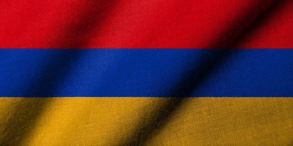 Realistic Flag Armenia Fabric Texture Waving — Stock Fotó
