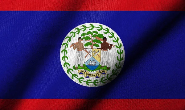 Realistická Vlajka Belize Texturou Tkaniny — Stock fotografie