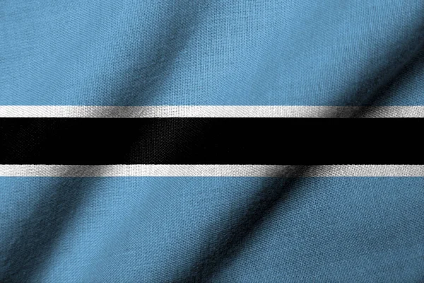 Bandeira Realista Botsuana Com Textura Tecido Ondulando — Fotografia de Stock