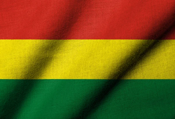 Bandera Realista Bolivia Con Textura Tela Ondeando — Foto de Stock