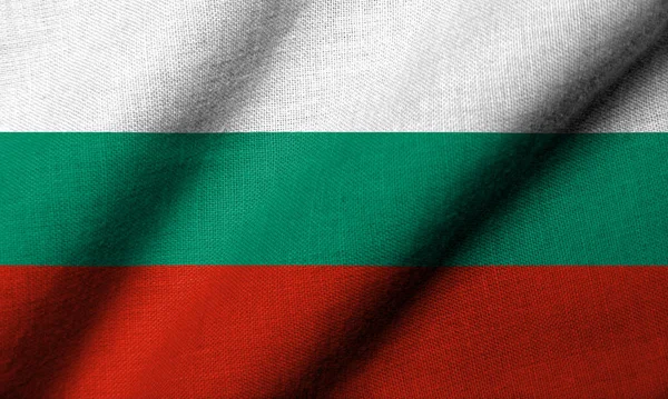 Realistic Flag Bulgaria Fabric Texture Waving — Stock fotografie