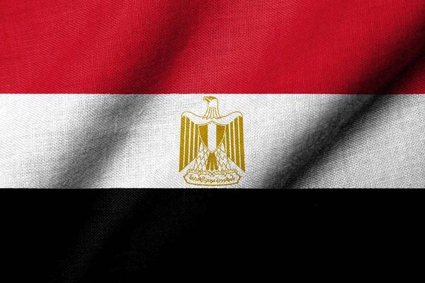 Realistic Flag Egypt Fabric Texture Waving — Stock Fotó