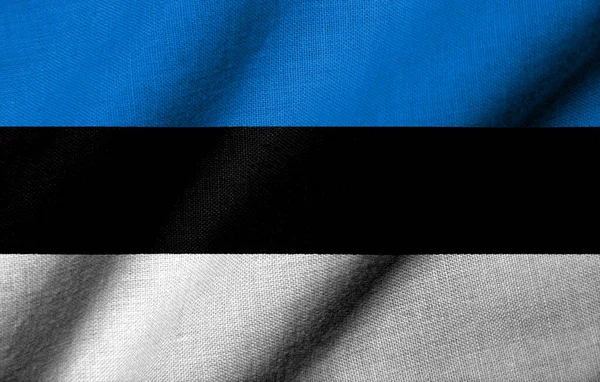 Realistic Flag Estonia Fabric Texture Waving — Stok fotoğraf