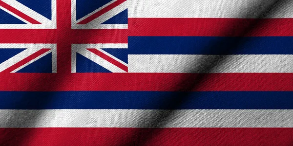 Realistic Flag Hawaii Fabric Texture Waving —  Fotos de Stock