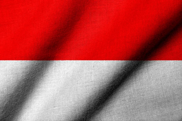 Realistic Flag Indonesia Fabric Texture Waving — Stok fotoğraf