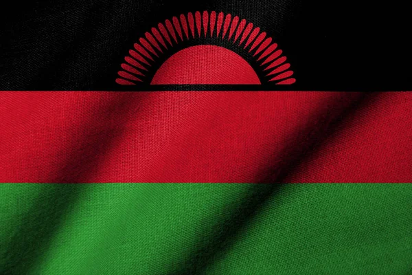 Realistic Flag Malawi Fabric Texture Waving — Stock Fotó