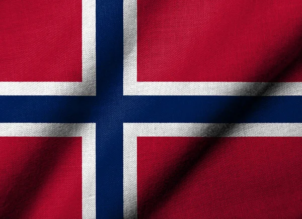 Realistic Flag Norway Fabric Texture Waving — Fotografia de Stock