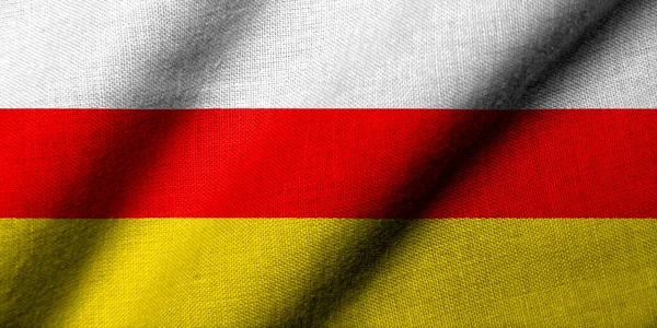 Realistic Flag South Ossetia Fabric Texture Waving — Stock Fotó