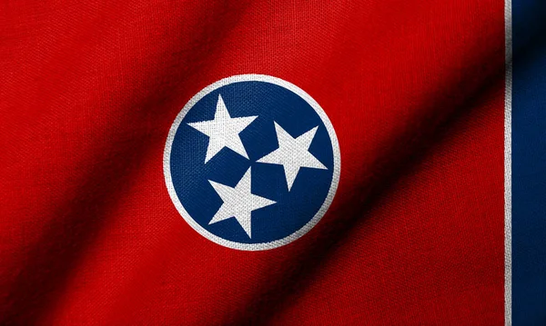 Kumaş Dokusu Sallanan Gerçekçi Tennessee Bayrağı — Stok fotoğraf