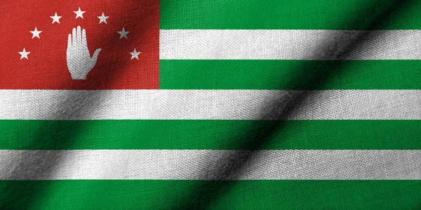 Kumaş Desenli Abhazya Cumhuriyeti Nin Gerçekçi Bayrağı — Stok fotoğraf