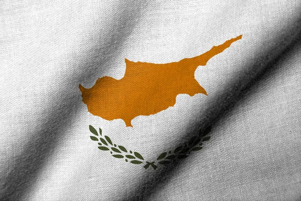 Bandeira Realista Chipre Com Textura Tecido Acenando Fotos De Bancos De Imagens