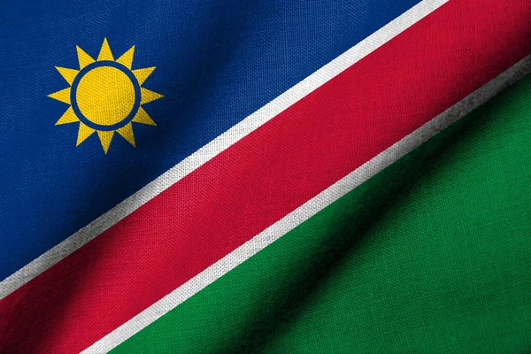 Realistic Flag Namibia Fabric Texture Waving Stockbild