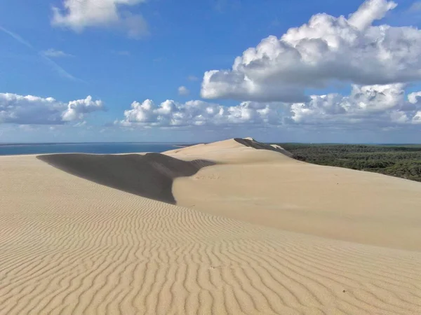 Vue Panoramique Grande Dune Pilat Face Ciel Bassin Arcachon Nouvelle Images De Stock Libres De Droits