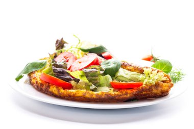 Taze marul ve biberli diyet frittata..