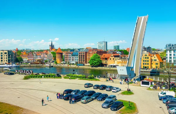 Chodecký Most Olowiannaya Městě Gdaňsk — Stock fotografie