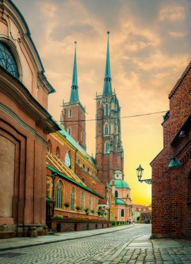 Wroclaw 'daki Aziz John Katedrali. Polonya