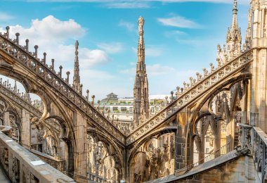 Milano Katedrali 'nin çatı terasları, Lombardia, İtalya