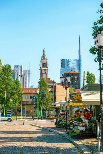 Milan Italy September 2023 New Porta Nuova District Buildings Pedestrian — Stock Photo, Image