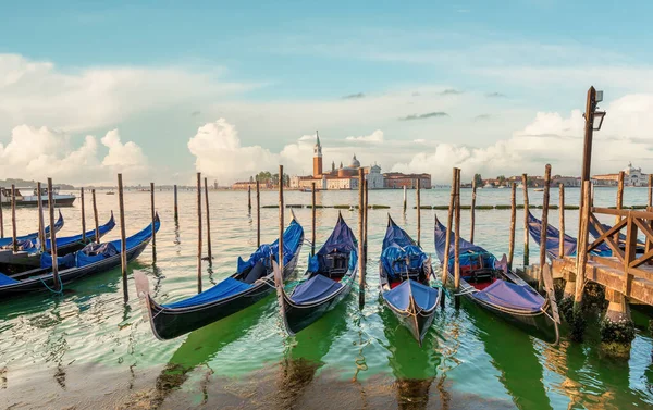 Gondolas Ilha San Giorgio Maggiore Veneza Itália — Fotografia de Stock
