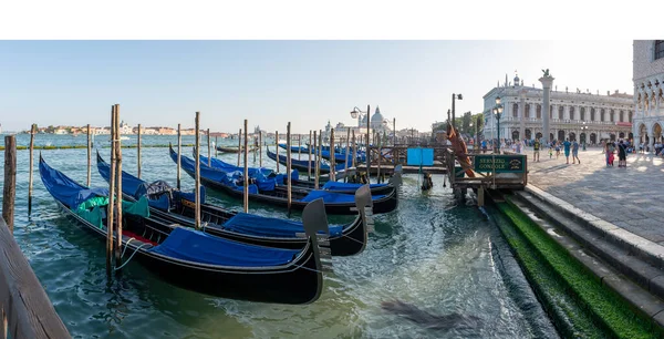 Gondoler Canal Grande Venedig Italien Royaltyfria Stockfoton