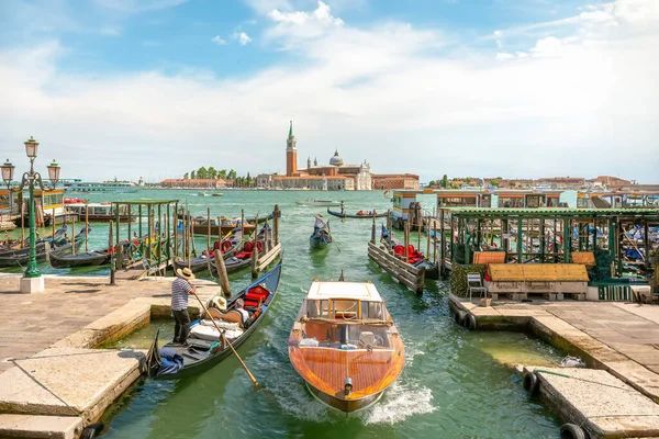 Góndolas San Giorgio Maggiore Venecia Italia — Foto de Stock