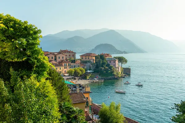 Luftaufnahme Von Varenna Einer Schönen Stadt Italien Comer See — Stockfoto