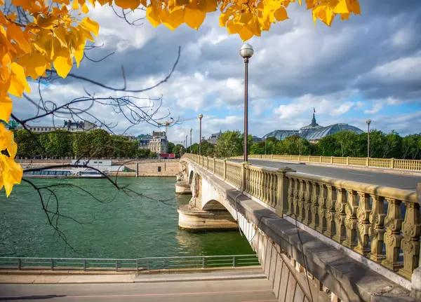 从法国巴黎亚历山大三世桥的观点 图库图片