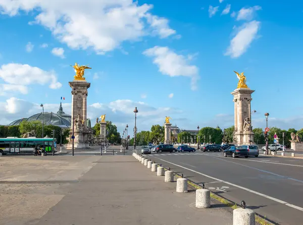 Вид Моста Александра Iii Париже Франция Стоковое Изображение