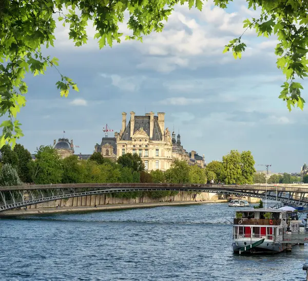 Река Сена Париже Солнечный Летний День Лицензионные Стоковые Изображения