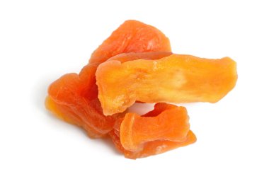 Dried pumpkin Succade isolated on white background.