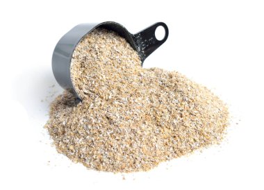 Rye miller's bran isolated on white background.