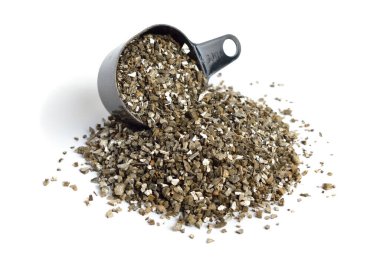 Heep Expanded Vermiculite isolated on white background.